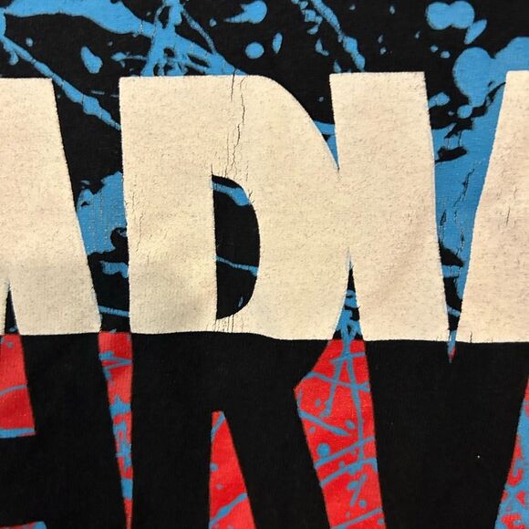 Marvel T Shirt Mens XXL Short Sleeve Black Blue Paint Splatter Print - Picture 2 of 5